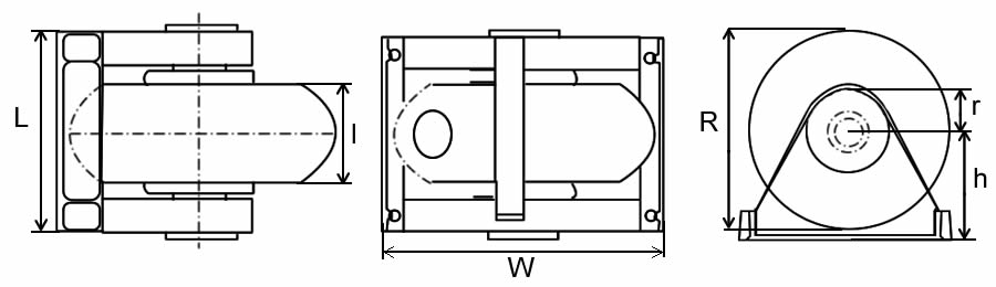 A plan about dimensions of roller rubber fender RFR1 type